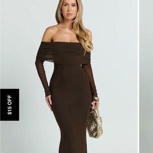 Showpo Bethanie Off-Shoulder Maxi Dress
